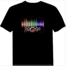 (Audio, 2XL) Sound Music Activated Led Light Blinking Equalizer Music Festival Dj Rave Party Concert T-shirt
