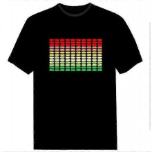 (LED, 4XL) Sound Music Activated Led Light Blinking Equalizer Music Festival Dj Rave Party Concert T-shirt