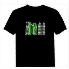 (Green speaker, 2XL) Sound Music Activated Led Light Blinking Equalizer Music Festival Dj Rave Party Concert T-shirt