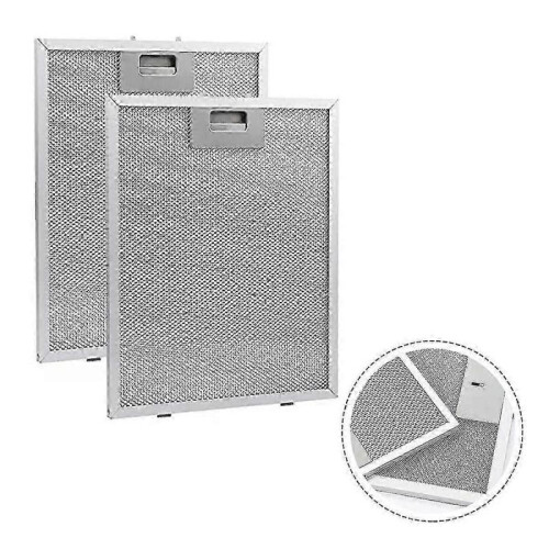 2pcs Range Hood Filter Cooker Hood Grease Filter Kitchen Extractor Ventilation Aluminium Aspirator Filter Mesh - KC 1