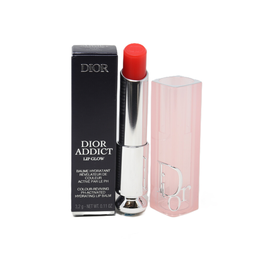 New Dior (015 Cherry) Addict Lip Glow 3.2G/0.11Oz With Box
