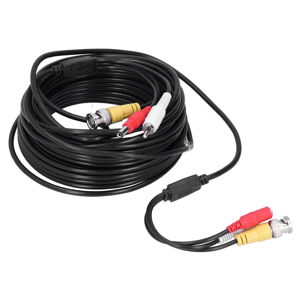 Cctv 3-In-1 Video Audio Power Cable 15M Bnc Rca Dc For Dvr Security Setup 8781329540980