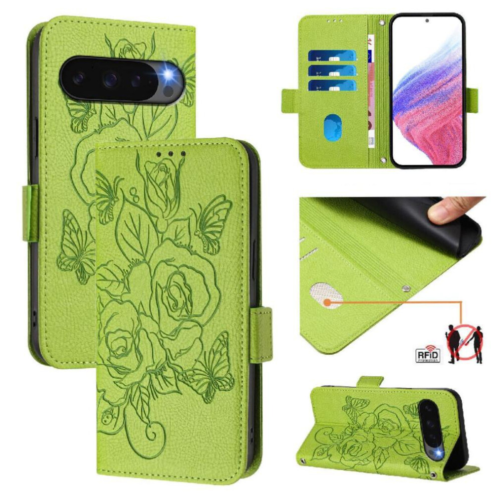 Gangxun (Green) Case For Google Pixel 10 5G Pu Leather With Credit Card Slot Magnetic Wallet Green