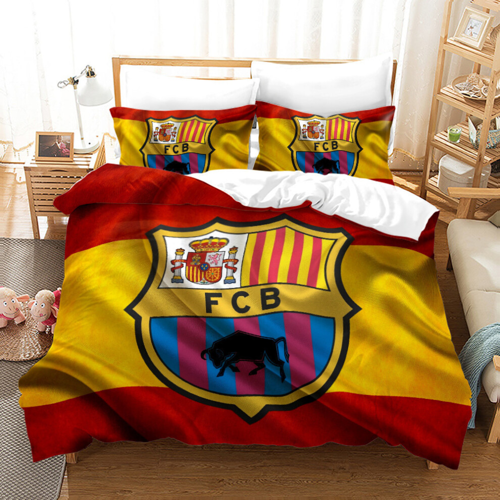 (ZQ9, 260*220) Football team logo sports print quilt cover and pillowcase 3D digital print three-piece set-image-OPC-PJ6DYPN-NEW