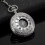 Quartz Pocket Watch for Men with Black Dial and ChainSilver,QWER39 3