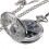 Quartz Pocket Watch for Men with Black Dial and ChainSilver,QWER39 2