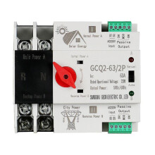 Photovoltaic Solar ATS Automatic Transfer Switch Din Rail 2P 63A AC220V ATS PV System to