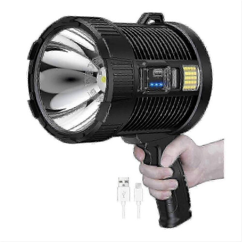 Rechargeable Spotlight, 100000 Lumens LED Handheld Flashlight for Outdoor Use