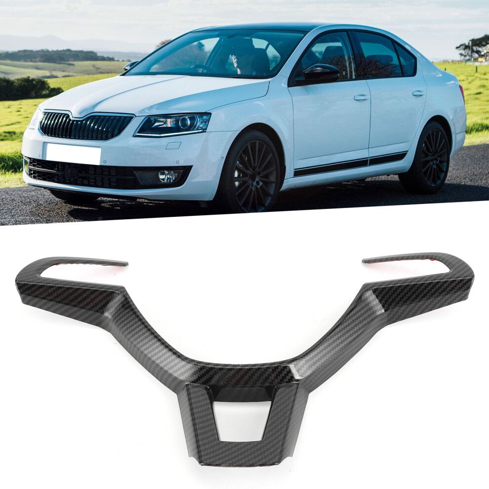 Decorative Carbon Fiber Style Steering Cover For Skoda Octavia 2016Â2019 Black 8471329546685