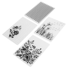 Plastic Embossing Folder Set - 4 Pieces for Scrapbooking and DIY Card Creations