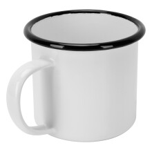 Antique 8cm 350ml White Enamel Cup - Thick & Eco-Friendly Design
