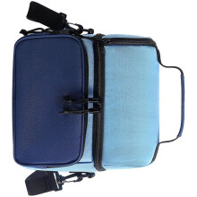 (Blue and Tibetan blu) Double Layers Insulated Lunch Bag Thermals Picnics Large Capacity Leakproof Bag For Outdoor Camping School Office  rice flour