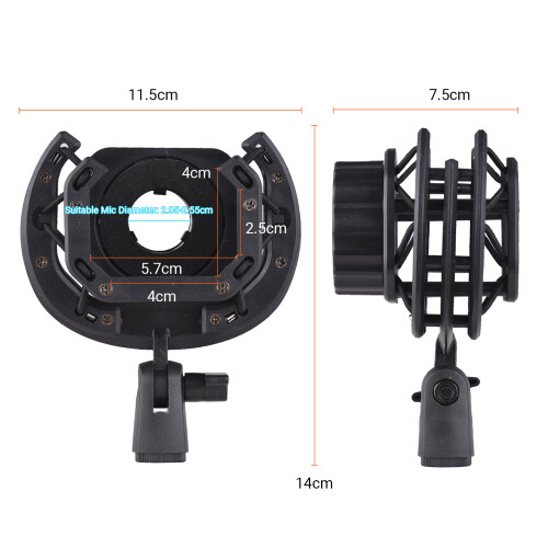 Adjustable Microphone Shock Mount with Dual Mounting Interfaces
