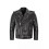 (XL)Men's Black Leather Biker Jacket well 1