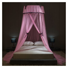 Large mosquito net canopy for bed, double to kingsize premium mesh curtain, pink antimosquito tent, Rose W 0.4' x L 0.8'
