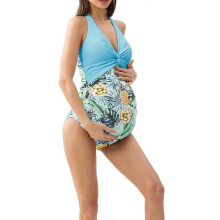 (S, Blue) Women Maternity Body Suit Swimwears Fashion Lacing Swimsuits with Adjusted Halters Neck Halters Pregnancy Bathing Suit  Purple XL