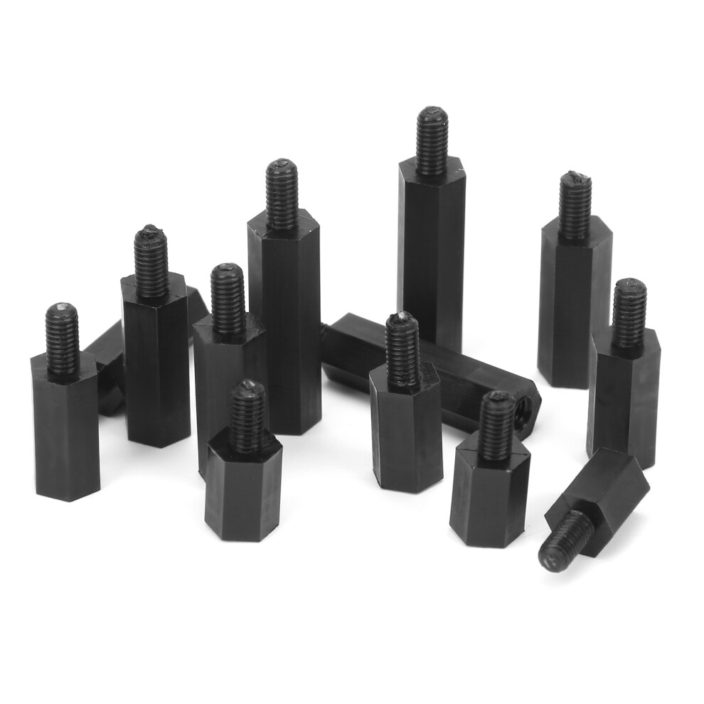 180Pcs Black M3 Nylon Screws Nut Standoff Assortment Kit 4231329570554