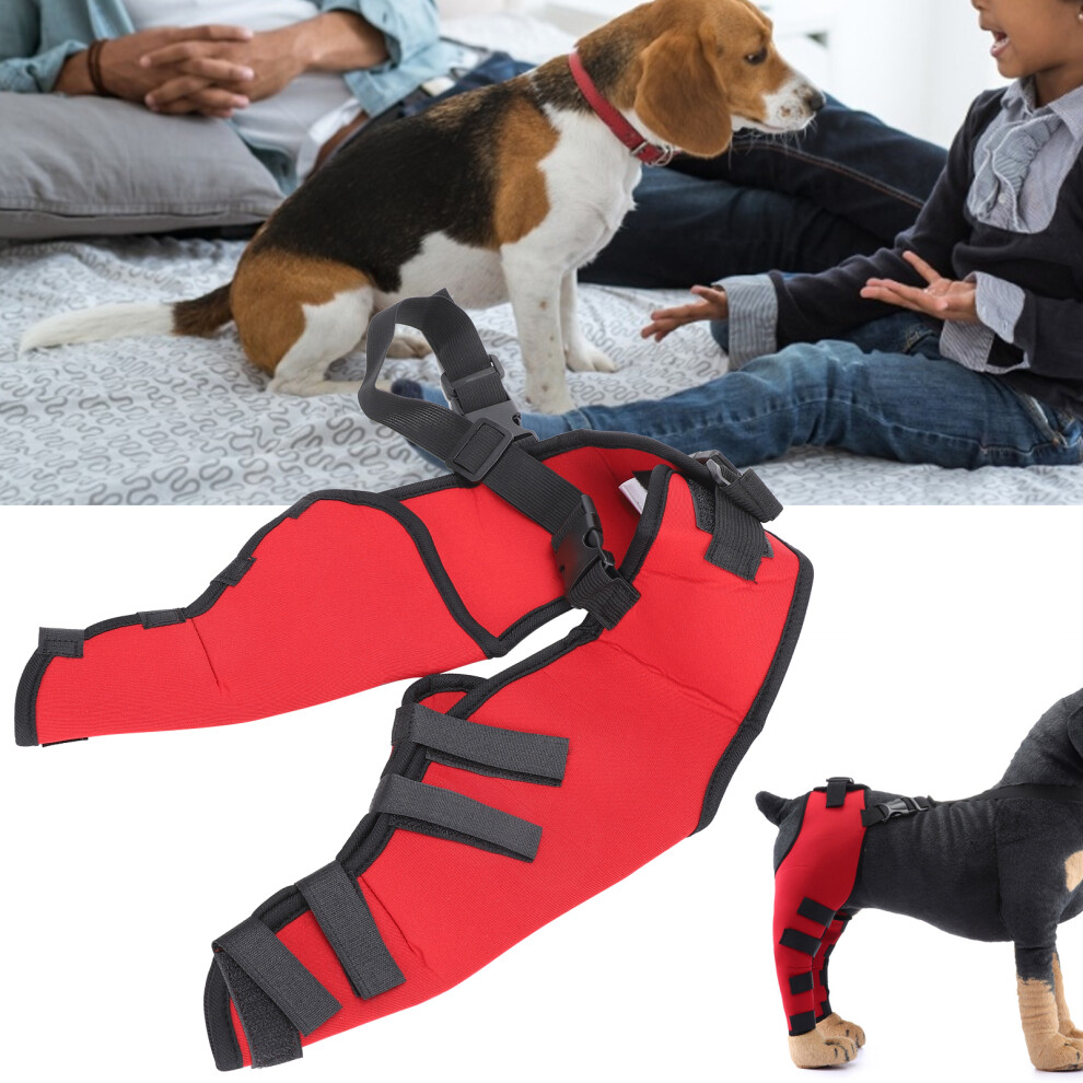 Red L Dog Knee Brace for Injury Recovery and Support SBR Material