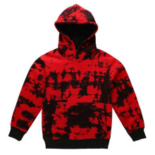 (9-10 Years,Tie Dye Red)Girls Boy Plain & Tie Dye Print Sweatshirt Pullover Hooded Jumper PE School Coat
