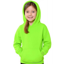 (9-10 Years,Neon Green)Girls Boy Plain & Tie Dye Print Sweatshirt Pullover Hooded Jumper PE School Coat