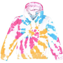 (7-8 Years,Tie Dye Multi)Girls Boy Plain & Tie Dye Print Sweatshirt Pullover Hooded Jumper PE School Coat