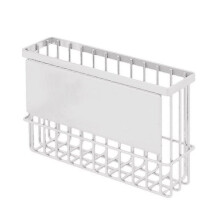 (L, White) Multipurpose Magnetic Storage Basket Hoem Accessory for Kitchen and Office Supplies Craft of Sturdy Iron Materials M White