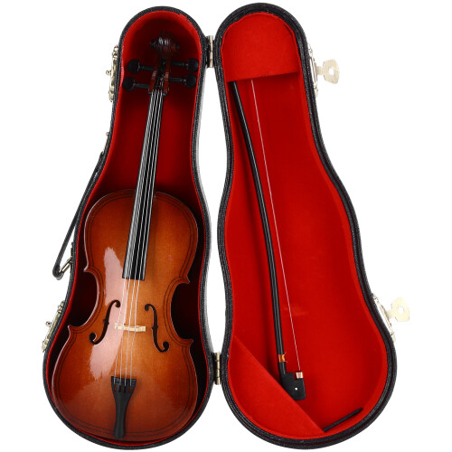 Charming Mini 23cm Cello Model Decoration with Full Accessory Kit 2