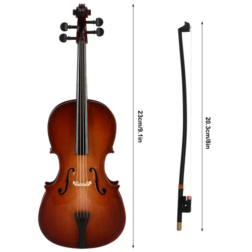 Charming Mini 23cm Cello Model Decoration with Full Accessory Kit 1