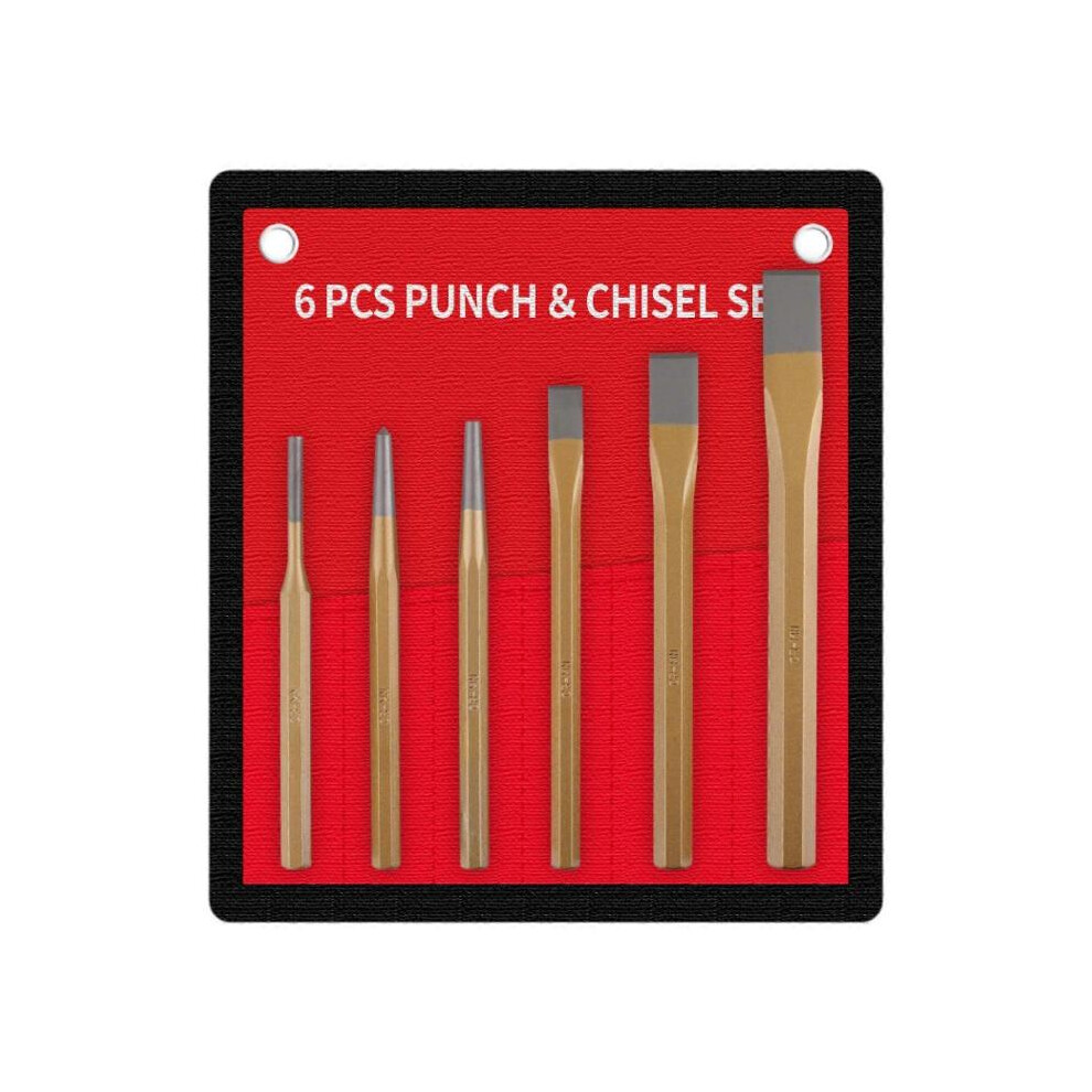 (Punching)6 Pieces Center Punch Set Punch and Chisel Set Metalworking Woodworking