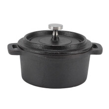 GusseisenofenSet 1, Dutch Oven made of cast iron with lid, Dutch Oven made of cast iron, robust frying pan for grill, stove, Diameter 10CM