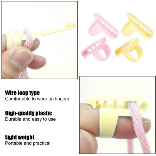 4PCS Knitting Thimble Finger Guide for Wool Sewing DIY Fun 2