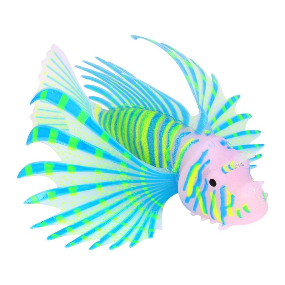 Fluorescence Fish Aquarium Ornaments 3D Artificial Silicone Fish Tank Aquarium Decorations Blue