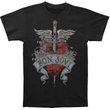 (XL, Black) Bon Jovi Heart T-shirt