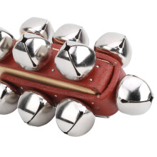 Wooden Sleigh Bell Stick with Stainless Steel Jingles for Kids Party Toys