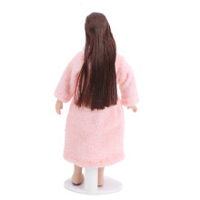 Miniature Ceramic Lady Doll 15.3cm with Stand Nightgown Decor