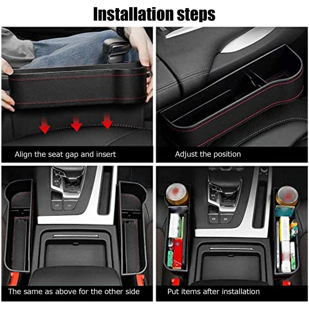 Multifunctional Car Seat Organizer With Water Cup Holder, 27X14cm Black 3681329608213