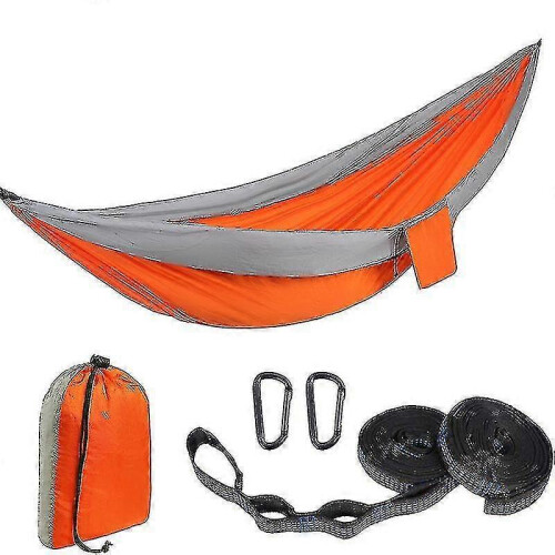 (Pink Gray) Nylon Outdoor Hammock Camping Leisure Swing Hanging Hammock 2