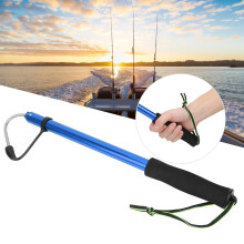 Portable Telescopic Sea Fishing Gaff Aluminum Alloy Pole 120CM Blue