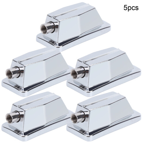 5Pcs Chrome Snare Drum Lug Claw Hooks Rectangular Silver Replacement Parts 2