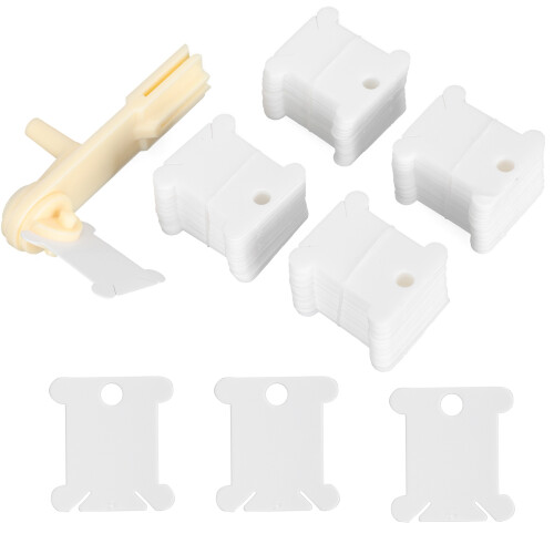 120Pcs Thread Winder Boards for Knitting & Embroidery with Crank