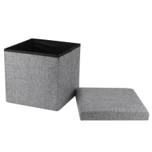 Foldable Storage Ottoman Bench 30x30x30cm & 25x25x25cm Multi-Use Seat