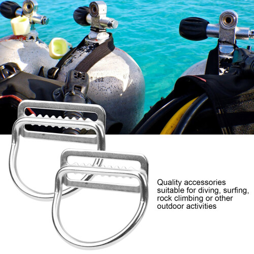 2Pcs Diving Harness D Ring Belt Keeper 304 Stainless Steel 2