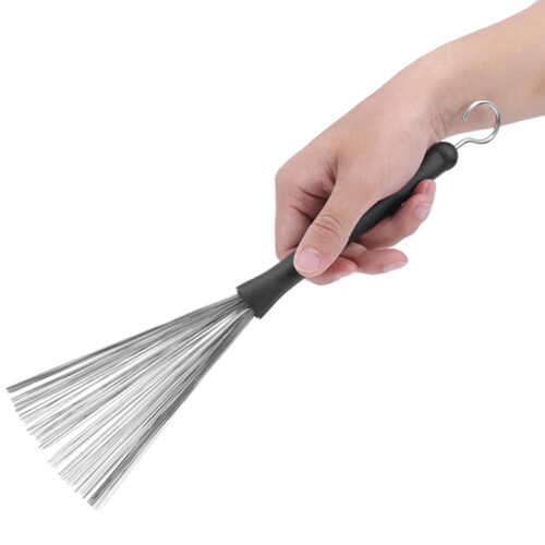 2Pcs Drum Brush Rubber Stainless Steel Wire Retractable Jazz Percussion Acce 2
