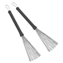 2Pcs Drum Brush Rubber Stainless Steel Wire Retractable Jazz Percussion Acce