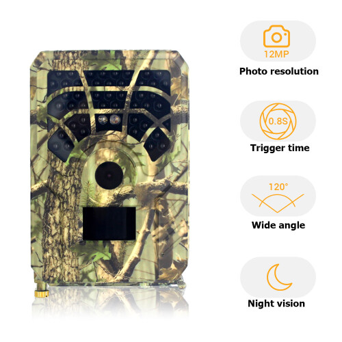Outdoor 12MP Wildlife Camera 120 Range 46 LED Night Vision