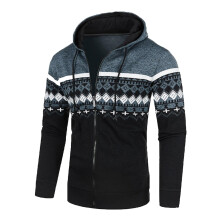 Men's Cardigan Chunky Knit Hooded Pullover Warm Winter Coat XL Blue