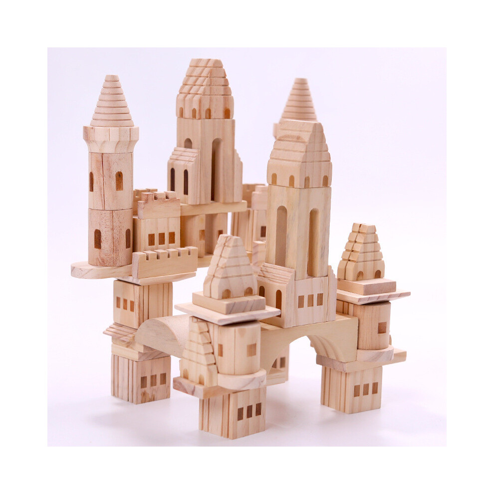 Building Castle Wooden Blocks For Childrens Educational Toy Play Indoor With