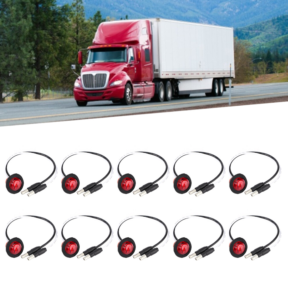 10Pcs 3/4In Led Side Marker Lights 12V Car Trailer Truck Yacht Red 9341329669969