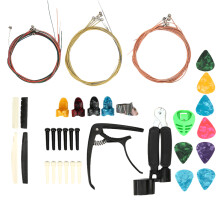 Guitar Accessories Kit with Strings Capo Picks & Nut for Acoustic Guitar