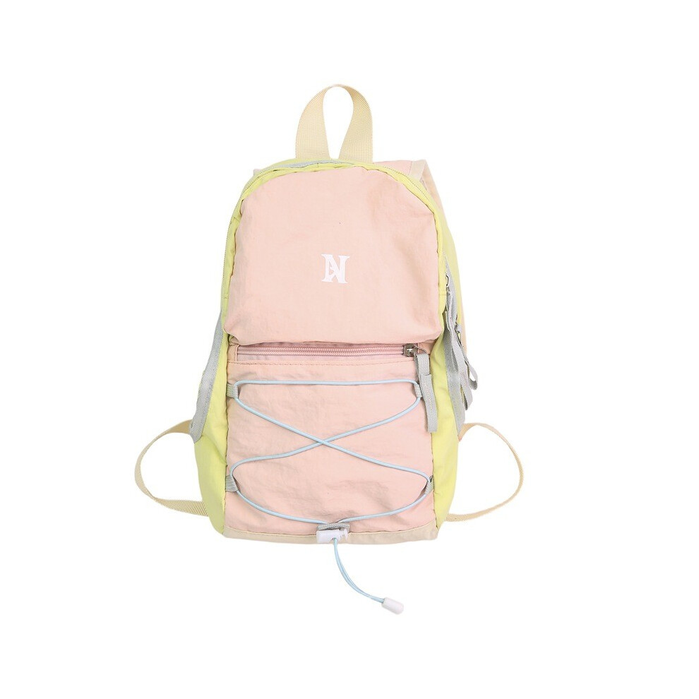 (Yellow) Blocked Color Fashionable Letter Printed Lightweight Hiking Bag With Pendant-image-OPC-PJ6FZZ5-NEW